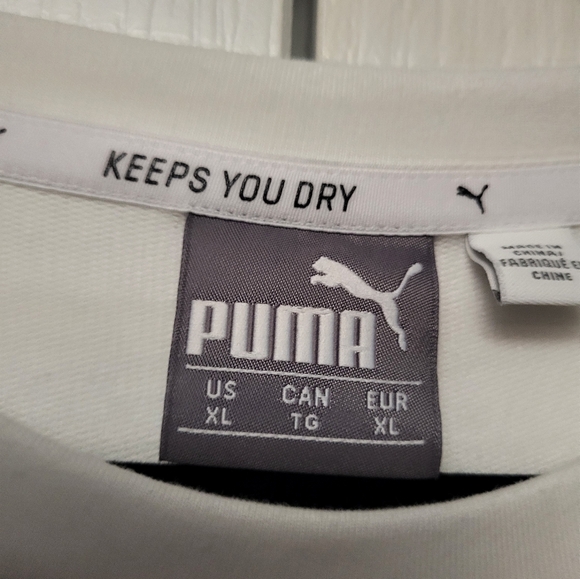 BNWT XL Puma Dry cell semi cropped white oversized Athletic  sweatshirt - Picture 10 of 13